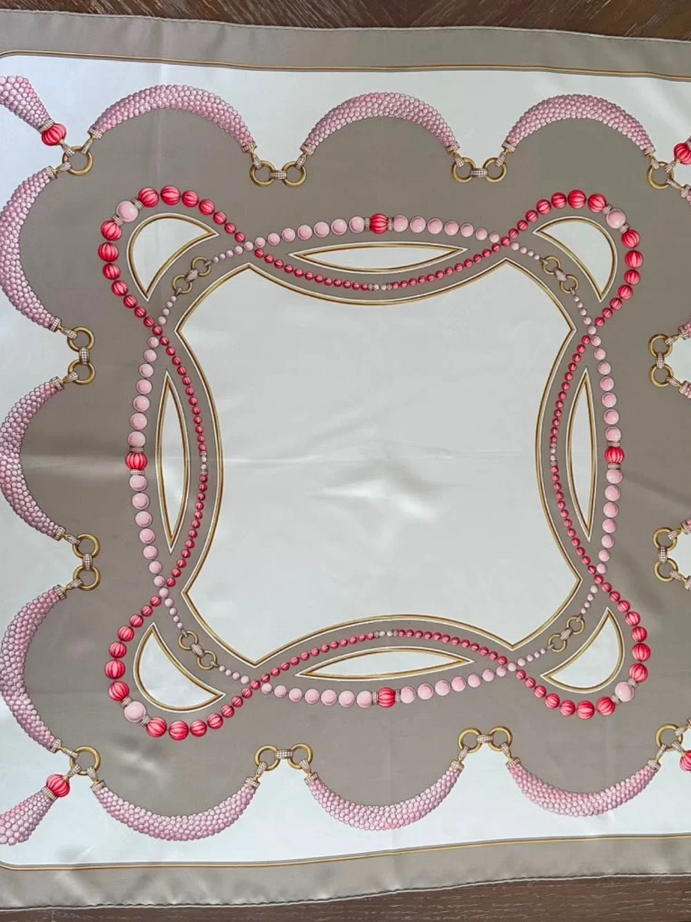 Cartier Vintage Silk Scarf Multicolor Hand Rolled Made in France